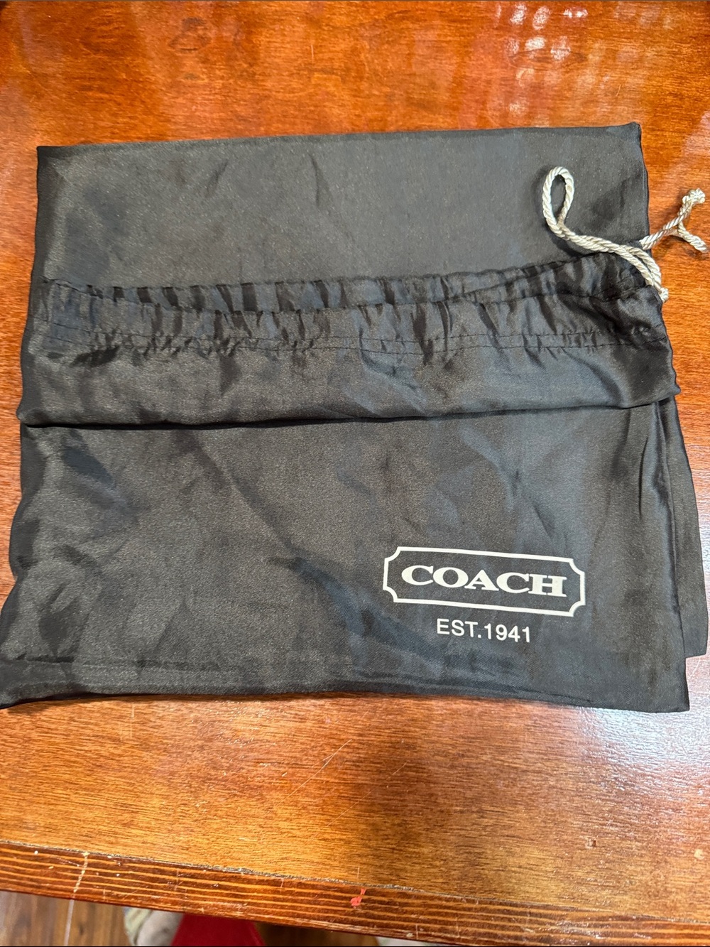 Coach Brown Drawstring Satin Dustbag